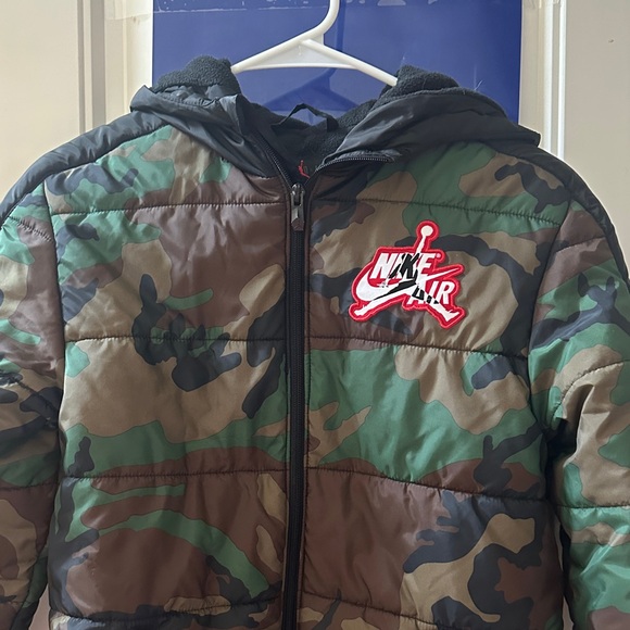 Nike Kids Camo Puffer Jacket - Green and Brown